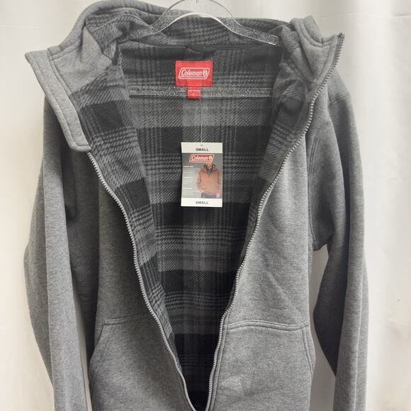 Coleman Men's Fleece Lined Full Zip Hoodie Shale Grey Heather Size Small - Picture 6 of 11